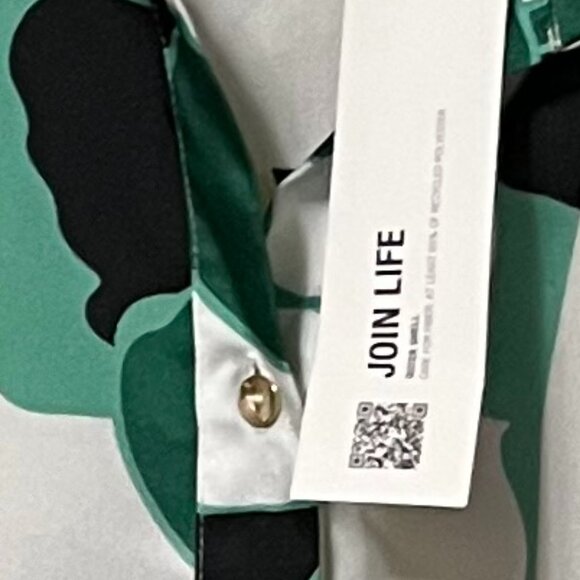 Zara Satin Button Down Long Sleeve Printed Blouse XS NWT Green Cream Black - Picture 4 of 6